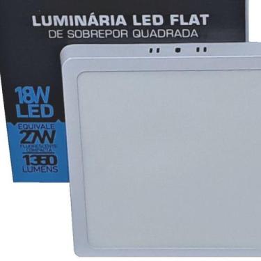Imagem de Plafon Led 18w 6500k Quadrado Sobrepor Branco Frio Moderno Eficiente E