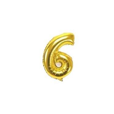 Imagem de Balão Metalizado Número Dourado de 40cm (16 Polegadas) Dourado - Plena