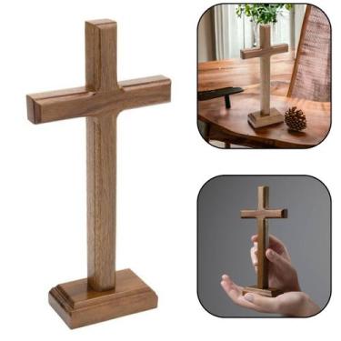 Imagem de Crucifixo Cruz Sem o Cristo De Mesa E Parede Madeira 19 Cm - FORNECEDO