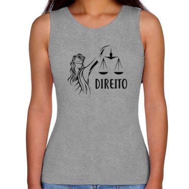 Imagem de Regata Feminina Direito - Foca na Moda, Cinza, GG