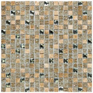 Imagem de Pastilha de vidro craquelada D334 - DIAMOND BEGE 30x30cm - GLASS MOSAI