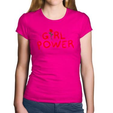 Imagem de Baby Look Algodão Girl Power - Foca na Moda, Rosa, P