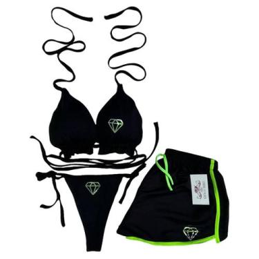 Imagem de Biquíni Cortininha com bojo - estampa tornasolada - Geral, Verde, Únic