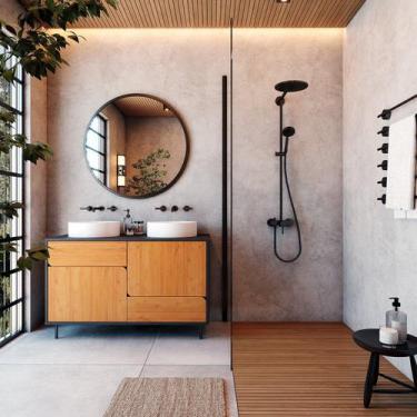 Imagem de Gabinete para Banheiro em Madeira Maciça e Mdf Eclipse - Artemobili