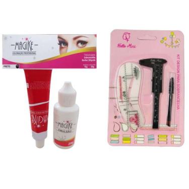 Imagem de tintura para sobrancelha magike Tinta Barba Bigode Escolha cor+Kit Ace