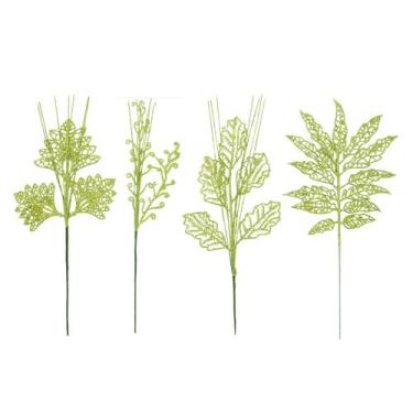 Imagem de Galhos Decoração Natalina com Gliter folhagem 30 cm 12un - Magizi, Ver