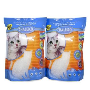Imagem de Areia de Gato Cristais de Sílica 1,8 Kg 2 Pacotes - Chalesco