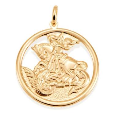 Imagem de Medalha Vazada Com Imagem De   São Jorge  , 541256 - Rommanel, BRANCO,