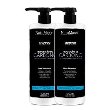 Imagem de Kit 2 Shampoos Reconstrutor Reposição de Carbono NatuMaxx 1L