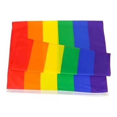 Imagem de Bandeira LGBTQI+ Arco Íris 1,50x0,90mt Grande Dupla Face - Brasil Flex