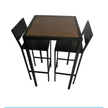 Imagem de Kit Mesa Bistro Premium com duas Banqueta Clarice Preta - JD BELLA ART