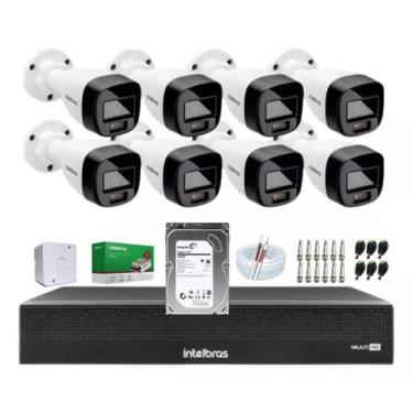 Imagem de Kit 8 Cameras de Seguranca Intelbras 3220 Full Color C/ Audio, Dvr 8ch