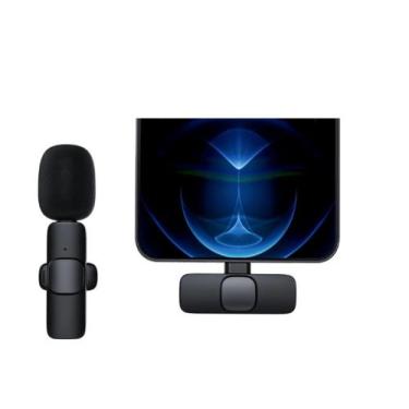 Imagem de Microfone Lapela Sem Fio Tipo C Para Gravação de áudio e vídeo - K9