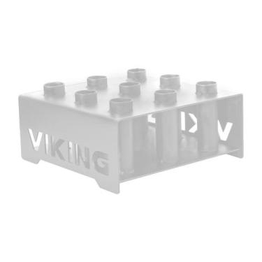 Imagem de Suporte Barra Olímpica Viking - 9 Posições - VIKING FITNESS, Branco