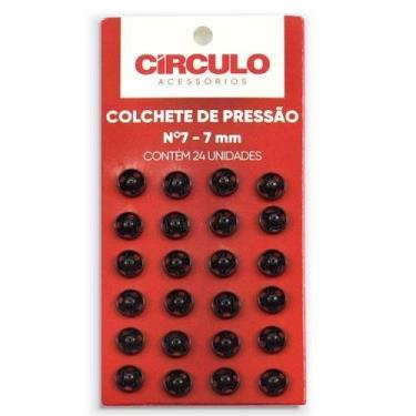 Imagem de Colchete de Pressão Nº 07 - 24 Unidades - CÍRCULO, 20 - PRETO