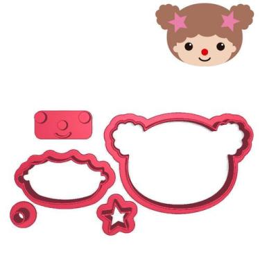 Imagem de Cortador Modular Cabeça Palhacinha Circo Cabelo Coque - DOCE IMPRESSO,