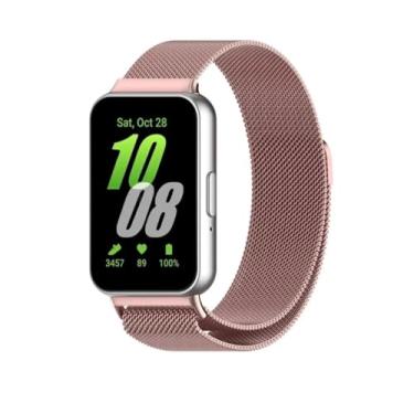 Imagem de Pulseira Magnética de Metal Milanês para Samsung Galaxy Fit 3 (Rosê, Galaxy Fit3)