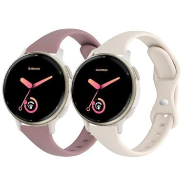 Imagem de CUNUJIX Pulseiras de relógio finas de silicone compatíveis com Garmin Vivoactive 6/Vivoactive 5/3/3 Music, pulseira esportiva fina e estreita de 20 mm para Garmin Venu/Venu Sq/Forerunner 165/55/245