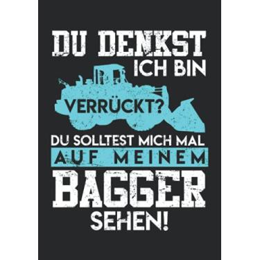 Imagem de Notizbuch A5 kariert mit Softcover Design: Verrückter Baggerfahrer aus Leidenschaft Baustelle Bagger: 120 karierte DIN A5 Seiten