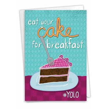 Imagem de The Best Card Company Happy Notes – Cartão de felicitações de aniversário com envelope (4,63 x 6,75 polegadas) – Dessert Encoragement C7166ABDG