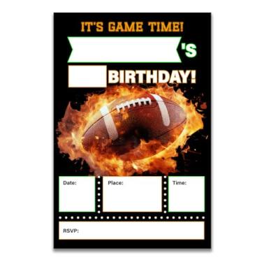 Imagem de UPNEGE Football Birthday Party Invites Football It's Game Time Convites para festa de aniversário com envelopes, pacote com 20