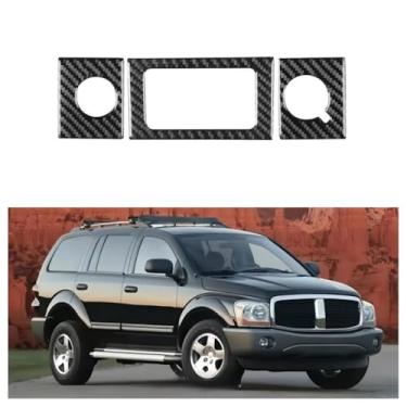 Imagem de IKUESM Compatible with Dodge durango 2004 2005 2006 2007 Car Accessories Carbon fibre interior trim Centre console Power socket trim panel A/B models Black 3/5pcs/set(Black-B)