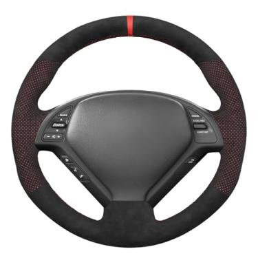 Imagem de MEWANT Capa de volante costurada à mão para Infiniti G25 G35 G37 2007-2013 EX35 EX37 2008-2013 Q40 Q60 2014 2015 QX50 2014-2018