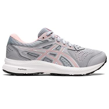 Imagem de ASICS T nis de corrida feminino Gel-Contend 8, Cinza piemonte/rosa fosco, 6