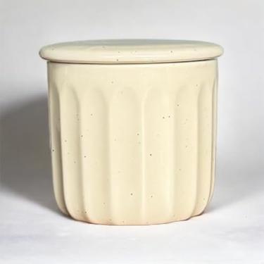 Imagem de BLAKE 'N' GREY detentor de manteiga francesa canelada com linha de água, pote de manteiga francesa, manteigueira francesa com tampa para bancada, recipiente de manteiga francesa com sino com