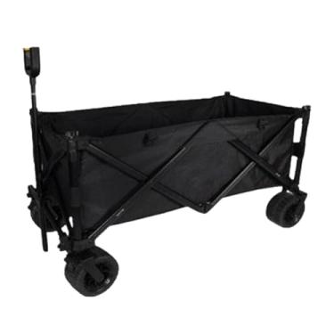 Imagem de carroça Carrinho de vagão funcional com rodas dobrável utilitário carrinho de praia vagão ao ar livre para acampamento viagens compras dobrável