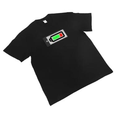 Imagem de Camisa LED Programável, Camiseta Com Tela LED de Carregamento por Cabo USB, Designs Personalizáveis ​​para Festas de Fim de Ano (XXL)
