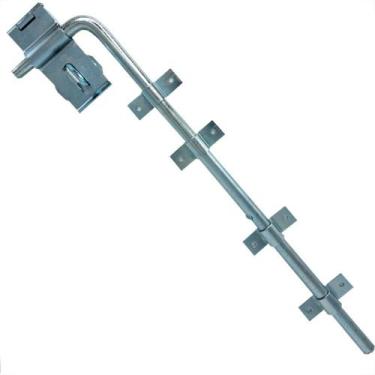 Imagem de Ferrolho Redondo Para Portao Com Porta Cadeado Zincado Loth 30Cm - Kit
