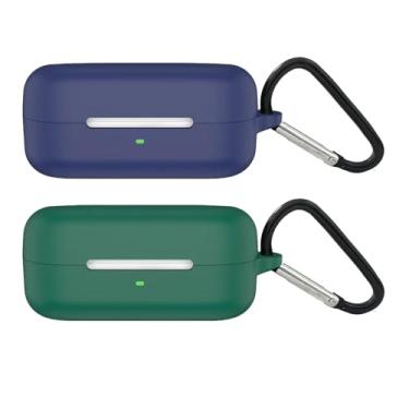 Imagem de Capa para fone de ouvido intra-auricular Sony WF C510 verdadeiramente sem fio, 2 peças, capa protetora de silicone portátil resistente a arranhões com mosquetão para fone de ouvido WF-C510 (azul +