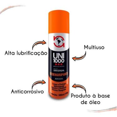 Imagem de Desengripante Spray Lubrificante Limpador - 300 Ml Uni1000 F103 - Uni 