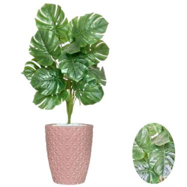 Imagem de Planta Artifical Costela De Adão Com Vaso e Pedras Brancas - PlantaImp