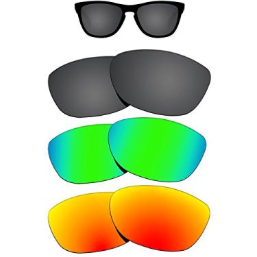 Imagem de Kygear 3 pares de lentes polarizadas de substituição para óculos de sol Oakley Frogskins, Armor Black & Mint Green & Fire Red - Polarizado, 0