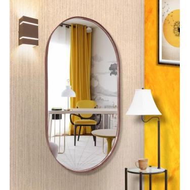 Imagem de Espelho Oval 76x43 Moderno Decorativo - A.J, Café