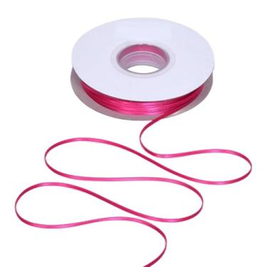 Imagem de YAMA Fita de cetim dupla face rosa choque, 1/20.3 cm 100 metros, ótima para embrulho de presente, laços, decoração de festa de casamento