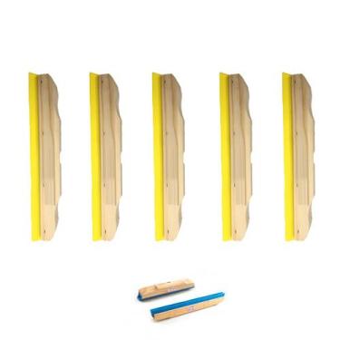 Imagem de Rodo De Madeira DSR 40cm Duplo Sem Cabo Kit 5
