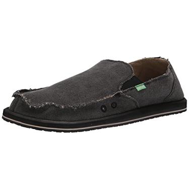Imagem de Sanuk Sidewalk Surfista masculino | Sapatos masculinos | Sapatos sem cadarço para homens | Mocassins masculinos | Palmilha de espuma viscoelástica, Carvão, 37