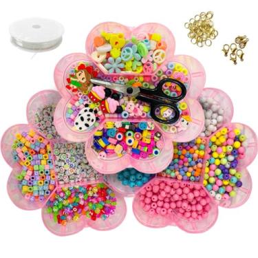 Imagem de Kit Maleta de Missangas Perolas Coloridas Pulseiras Personalizadas Tiara de Missanga Acessórios de Bijuteria Artesanato Feitas à Mão Pulseira de Letra Material para Bijuterias Decoração