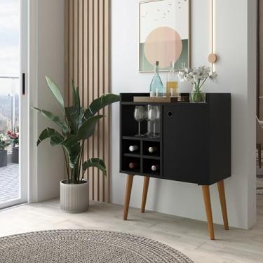 Imagem de Aparador Buffet Multiuso para Sala, Escritório e Cantinho do Café, Estilo Moderno (Preto)
