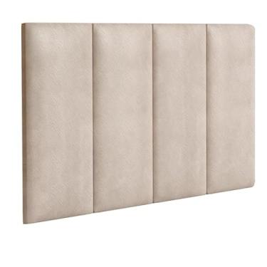 Imagem de Cabeceira Lisa Modulada Suspensa Embutida Parede Estofada Macia Suede Cama Box Casal Quarto 0.90 (Areia)