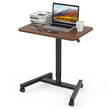Imagem de MPETAPT Laptop ajustável de 71 cm de altura, mesa sentada para ficar em pé com rodas, carrinho de mesa móvel com rodinhas ajustáveis para laptop e mesa de centro
