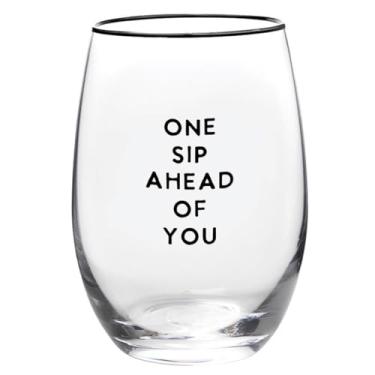 Imagem de Santa Barbara Design Studio Taças de vinho sem haste SIPS Drinkware Presente engraçado de taça de vinho, 500 ml, One Sip Ahead Of You