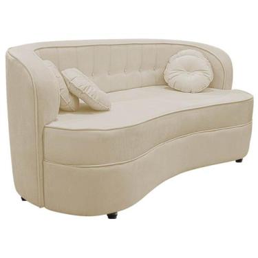 Imagem de Sofá Curvo 2 Lugares Orgânico Sala Recepção Escritório Decorativo Luxo