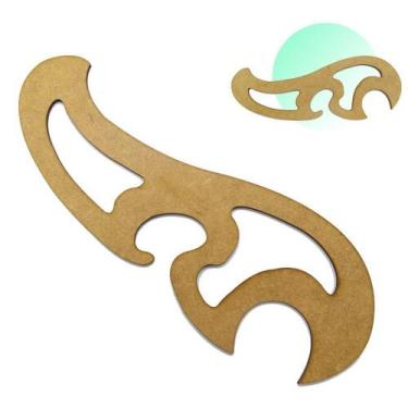 Imagem de Régua Curva Francesa 1110 Mdf Patchwork Costura Modelista - Levolpe