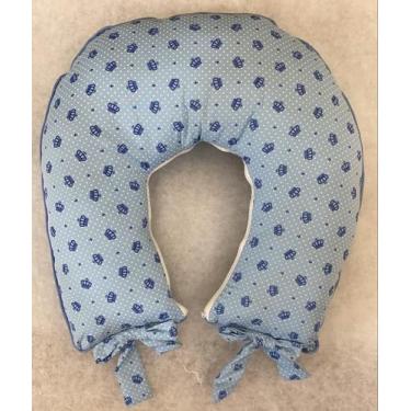 Imagem de Almofada para Amamentar Bebe - Coroa Perola Azul Claro - Jandis Baby E