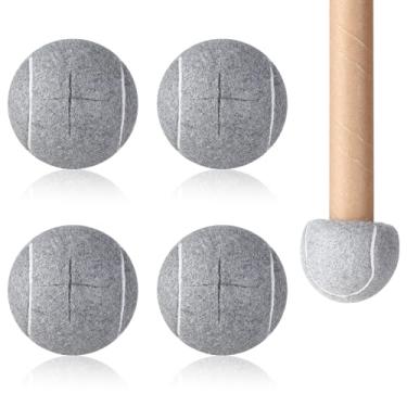 Imagem de Bolas de tênis para andadores, pré-cortadas, pré-cortadas, pré-cortadas para andadores, cadeiras para idosos, para móveis, pernas e proteção do chão, 4 peças