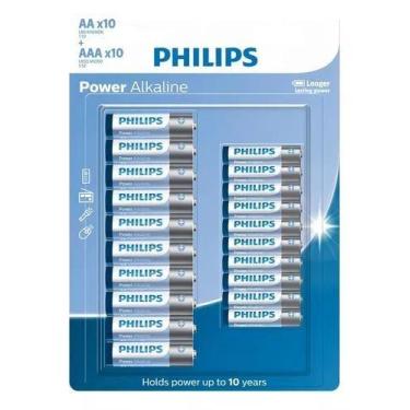 Imagem de Kit Pilhas Alcalina AAA + AA C/10 + 10 - Philips
